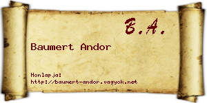 Baumert Andor névjegykártya